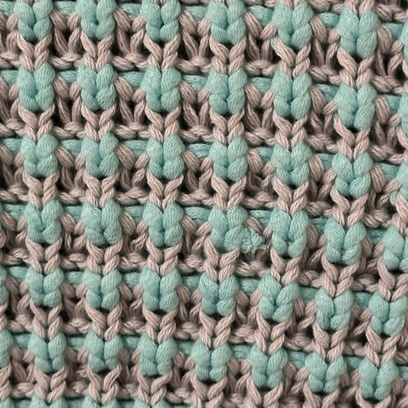 Ksubi Waffle Knit Sweater / Jumper size XS in Mint Blue-Green / Light Gray - Picture 3 of 8
